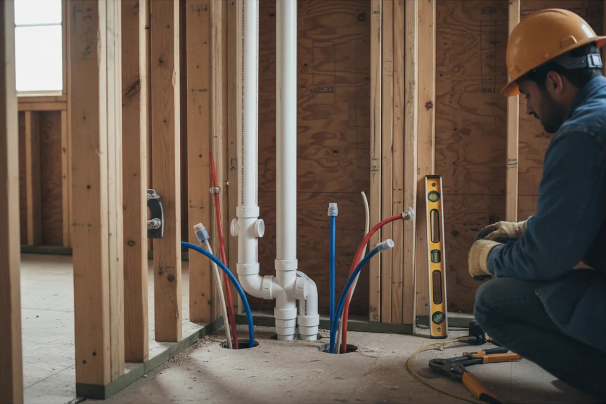 Drain and supply rough-in during Garbage Disposal Repair in East Lynne