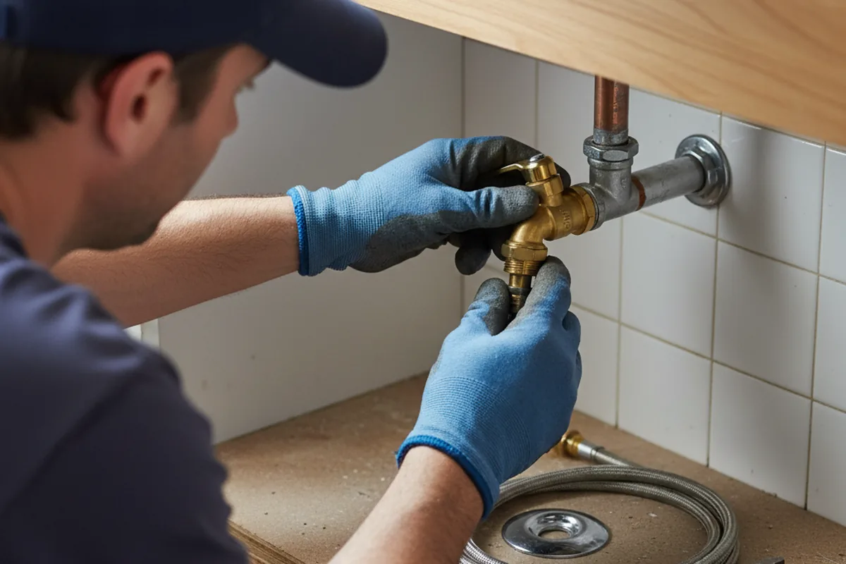 Shutoff valve and fitting work during Emergency Plumbing in East Lynne